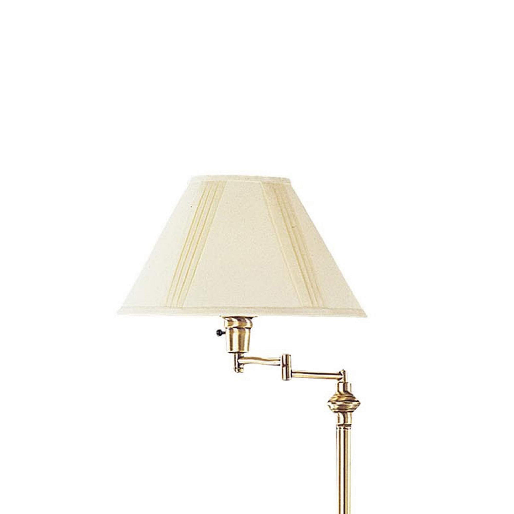 150 Watt Metal Floor Lamp With Swing Arm And Fabric Conical Shade