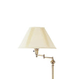 150 Watt Metal Floor Lamp With Swing Arm And Fabric Conical Shade
