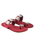 Shoetopia Women'S Block Heel Sandal,Cherry,5,B0C6TZMXSS