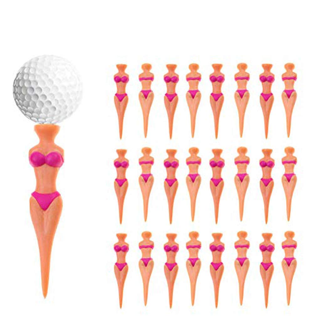 Golf Tees, Golf Accessories For Men, 3 Funny Golf Tees, Golf Sexy Girl Lady Tees Fun Holder Home Golf Training (Purple-24P)