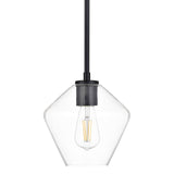 Linea di Liara Macaria Modern Glass Farmhouse Pendant Lighting for Kitchen Island and Over Sink Lighting Fixtures Matte Black Pe