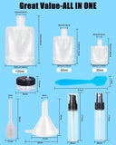17 Pack Travel Pouches for Toiletries,TSA Approved,Travel Size Portable Containers,Stand Up Pouch,Refillable Travel Accessories