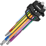 Metric Allen Wrenches Sets 9pcs, Extra Long Arm Allen Key Set with Ball End, Crafted Hex Key Set with Color Coded Sleeves, Uniqu