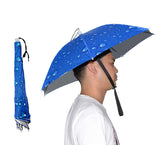 NEW-Vi Umbrella Hat, 25 inch Hands Free Umbrella Cap for Adults and Kids, Fishing Golf Gardening Sunshade Outdoor Headwear (Blue