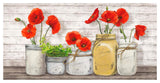 Poppies In Mason Jars-Paper Art-50,,X26,,