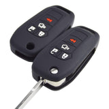 Silicone Rubber Key Fob Cover Protector for Ford Fusion Explorer (Flip Key) N5F-A08TAA 164-R7986 5924003 4 Button Remote Control