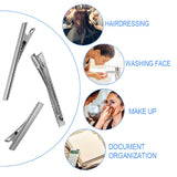 100 Pcs Silver Alligator Hair Clips, 3 Inch and 1.6 Inch Metal Hairdressing Salon Hair Grip Flat Top with Teeth, 2 Sizes