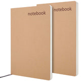 Notebooks College Ruled, Kraft Notebooks Journals for Writing, Soft Cover Notebook Journal for Women Men, Numbered Pages & Index