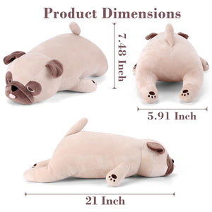 meowtastic Pug Weighted Stuffed Animals - 21 Inch 3.5 Pounds Weighted Plush Bulldog Stuffed Animals - Big Stuffed Pug Weighted P