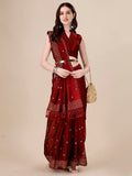 Pratham Blue Womens Sequins Silk Fancy Saree For Women With Blouse Piece (Pb-384_Red)
