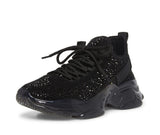 Steve Madden Womens Maxima Sneaker Black 6-New