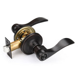 Gobrico Oil Rubbed Bronze Keyes Entry Door Locks Wave Handle Lever, 1Pack