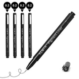 KEMYR 4 Micro Fine liner Drawing Art Pens Calligraphy Pens: 0.2mm Size Black Art supplies Waterproof Archival Black Ink Markers 