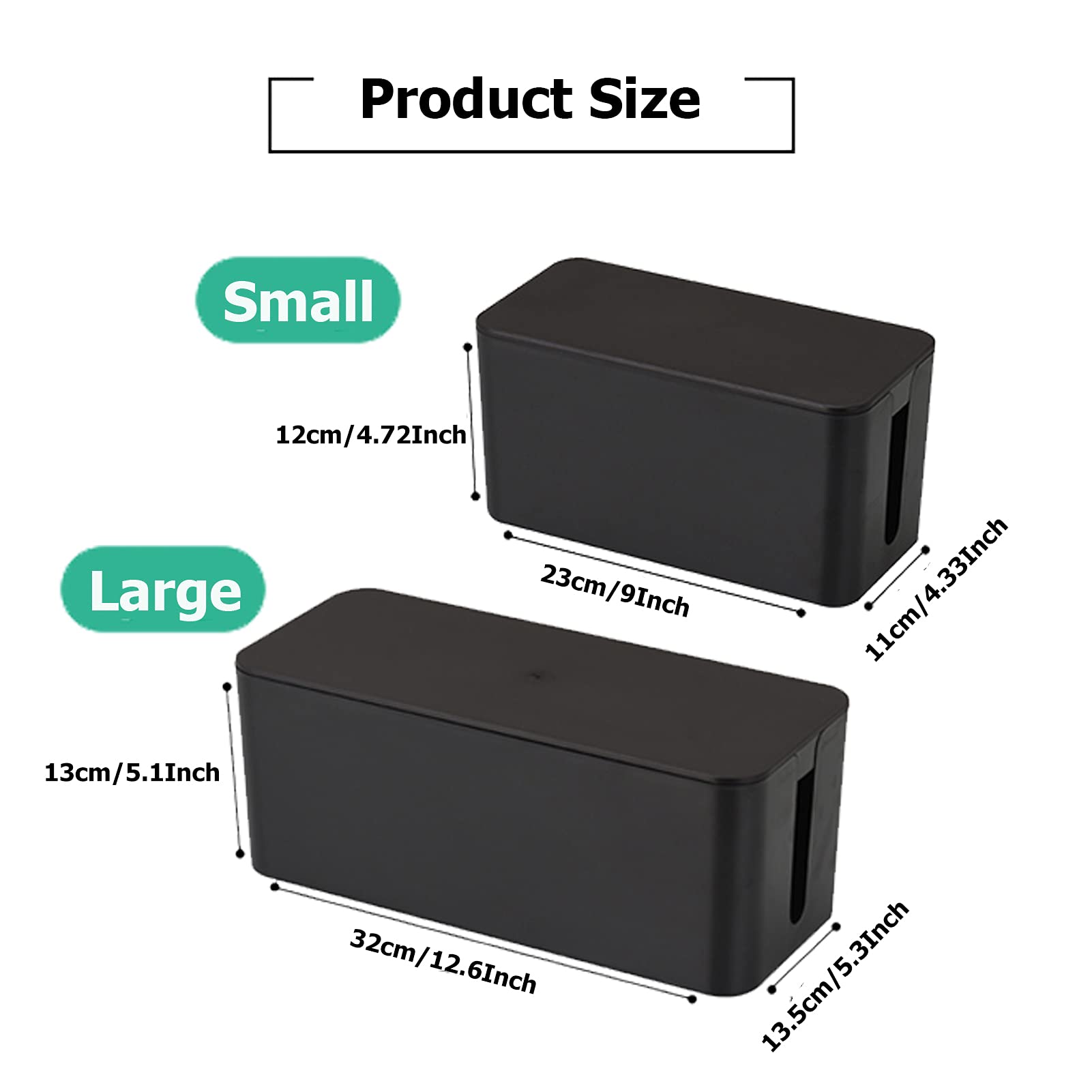 Cable Management Box,Cord Organizer Box for Home and Office System to Cover and Hide & Power Strips & Cords,Surge Protector (Sma