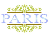 Paris Scroll Stencil 5 x 3 inch (S) Reusable Vintage French Themed Word Wall Stencils for Painting Use on Paper Projects S