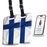 [Pack 2] Tag8 Finland Flag Smart Luggage Tag |Trendy Luggage Tag Id Identification | Suitcase Tag | Fashionable Digital Name Tag