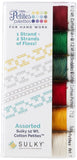 SULKY OF AMERICA Sulky Sampler 12wt Cotton Petites 6/PkgChristmas Collection Assortment, Transparent 6