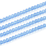 500pcs Czech Faceted Rondelle Crystal Glass Loose Beads 4mm Small Tiny Spacer Bulk Light Sapphire Blue for DIY Craft Jewelry Mak