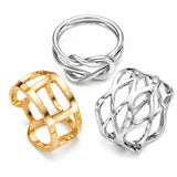 Satmarhz 3Pcs Scarf Ring Set For Women, Alloy Geometric Buckle Clip For Silk Scarves, Elegant Brooch Style Chain Ring Accessorie