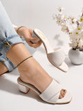 Shoetopia Stylish Solid White Block Heels For Women & Girls /Uk4,White,4,B0BYP9PL5Z