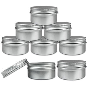 Beauticom Aluminum Silver Tin Metal Storage Containers with Screwtop Lids for DIY Beauty, Cosmetics, Accessories, Travel and Mor
