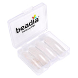 BEADIA Natural Curved Clear Quartz Stone Beads 36x10mm 4pcs for DIY Bracelet Jewelry Making