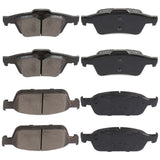 AUTOMUTO 8PCS Front & Rear Semi-Metallic Disc Brake Pads Set D1564 D1645 for Ford Escape 2013-2016, Focus 2013-2018, Transit Con