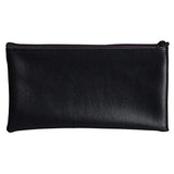 PM Company Zipper Coin Bag, WaterResistant, Vinyl, 11 x 6 Inches, Black (PMC04621)