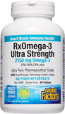 Natural Factors RxOmega-3 Ultra Strength Fish Oil with Vitamin D3, High Potency Formula, 2,150 mg, No Fishy Aftertaste, 60 Softg