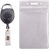 Advantus Resealable Id Badge Holder, Cord Reel, Vertical, 2 5/8 x 3 3/4, Clear, 10 Pack (91129)