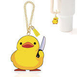 Ldntly Threatening Duck Stanley Cup Accessories,Stanley Charms for Handle Water Bottle Charms Tumbler Keychain Duck Gifts for Wo