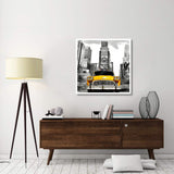 Vintage Taxi In Times Square, Nyc (Detail)-Paper Art-38,,X38,,