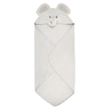 Stephan Baby Hooded Towel - 100% Cotton with Fun Animal Design for Infants and Toddlers, 31 Square, Elephant Grey