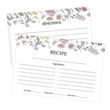 sunepany 50 Pieces 4x6 Recipe Cards for Wildflower Bridal Shower Weeding Housewarming Kitchen Christmas Gifts White Lined Index 