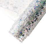 HYANG Transparent Stars PVC Super Clear Holographic Vinyl Faux Leather Sheets 1 Roll 12 x 53 (30cm x 135cm) for DIY Bows Earring