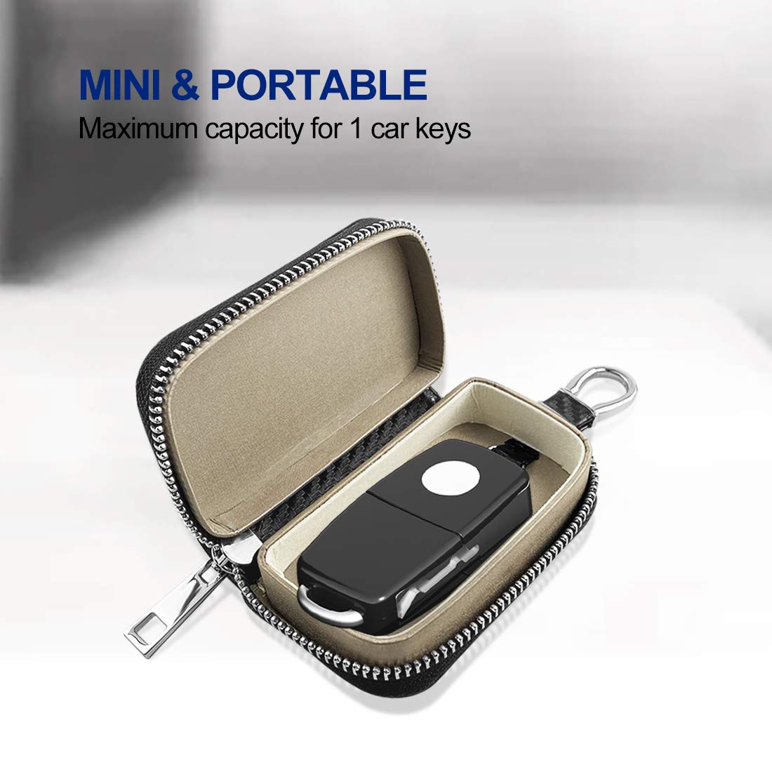 FOXNSK 2Pcs Car Key Case, Faraday Cage Car Key Protector RFID Signal Blocking Anti-Theft Pouch Anti-Hacking Case Blocker