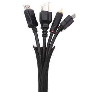 Keco 25ft - 1 inch Cable Management Sleeve Wire Loom Cord Protector - Self Wrap Cable Sleeve Split Sleeving Cord Organizer for T