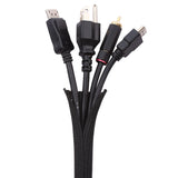 Keco 25ft - 1 inch Cable Management Sleeve Wire Loom Cord Protector - Self Wrap Cable Sleeve Split Sleeving Cord Organizer for T
