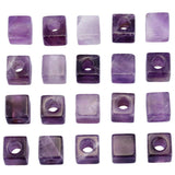 Nupuyai Amethyst Large Hole Stone Loose Beads for Jewelry Making, Square Shape European Bead fit Charms Bracelet, Pack of 20