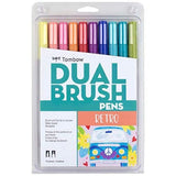 Tombow 56217 Dual Brush Pen Art Markers, Retro, 10Pack. Blendable, Brush and Fine Tip Markers