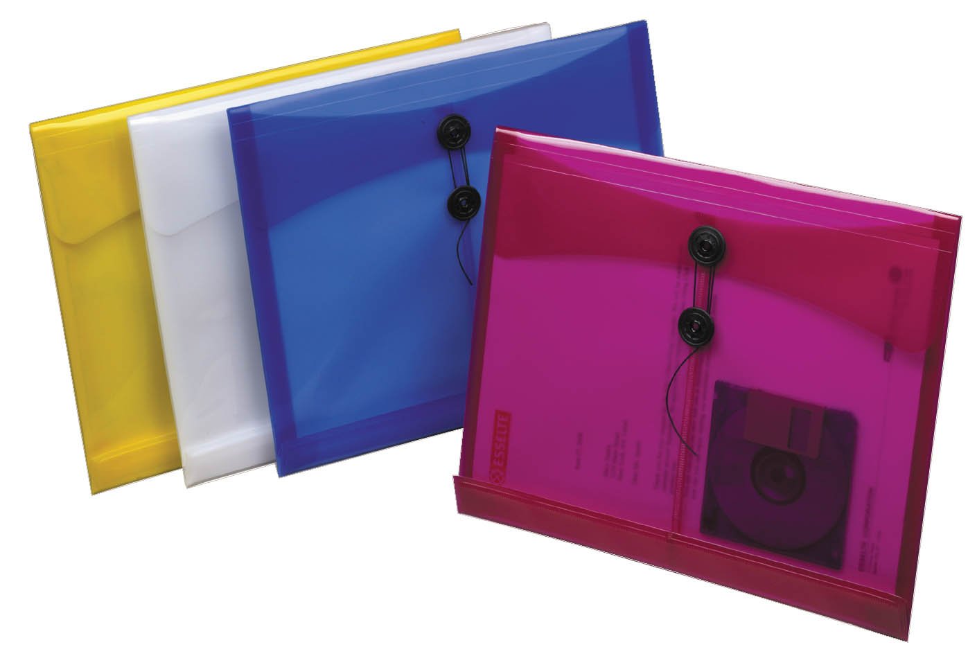 1' Assorted Colors Side Load Poly String Envelope