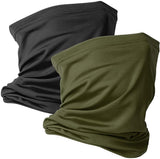 Bismaadh 2 Pack Neck Gaiter Face Mask Scarf Reusable Bandanas Tube Uv Protection Headwear For Men And Women