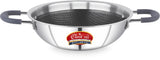 Classic Steels Hexa Comb Triply Kadai Without Lid 2.5 LTR (24cm) | NonStick Stainless Steel Kadhai for Cooking | Induction &