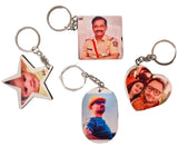 Lezoir Customize Set Of 4 Cute Keyring Mdf Keychain For Bags,Keys Bike, Car, Home,Office (Approx 2 X 2 Inch)