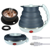 DOFQQG Travel Electric Kettle Small, Collpasible Electric Kettle, Portable Tea Kettle + Paperless Collapsible Pour Over Coffee D