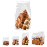 50 PCS Bread Bags for Homemade Breads, 6.3 x 11 x 5.1 Inch Clear Bread Loaf Bags with Tin Tie Tab Lock Storage Packaging Treat B