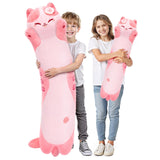 Mewaii Artist-Designed Ultra Soft Long Cat Plush Body Pillow, Extra Stuffing for Comfort, Premium Quality Stuffed Animal Gift fo