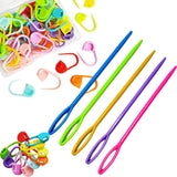 Stitchi 25 Stitch Markers With 5 Plastic Needles Knitting & Crochet Accessories Set For Yarn Projects