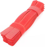 Syga 30 Pcs Reusable Cable Tie Straps Fastener Wire SelfAdhesive Hook Loop Cable Organizer 180Mm X 20Mm (Red)