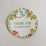 Belleza Crafting with Creativity Dinosaur/Diino D004 Theme Print Waterproof Thank You Party 30 Pieces Stickers, Kids Birthday, G
